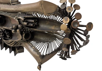 Brutalist Patinated Metal Abstract Sculpture by Frans de Boer Lichtveld, 1964